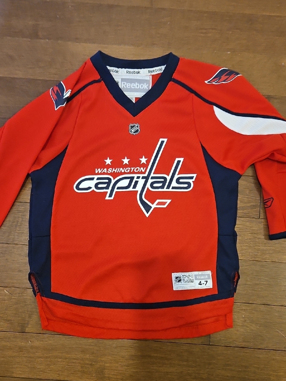Reebok Red Washington Capitals Kids Hockey Jersey 8 Ovenchkin with Navy Accents